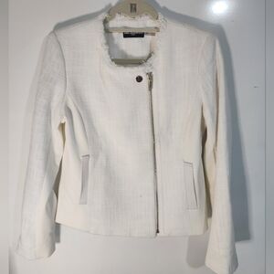 Karl Lagerfeld Elegant White Women's Jacket, Size Small